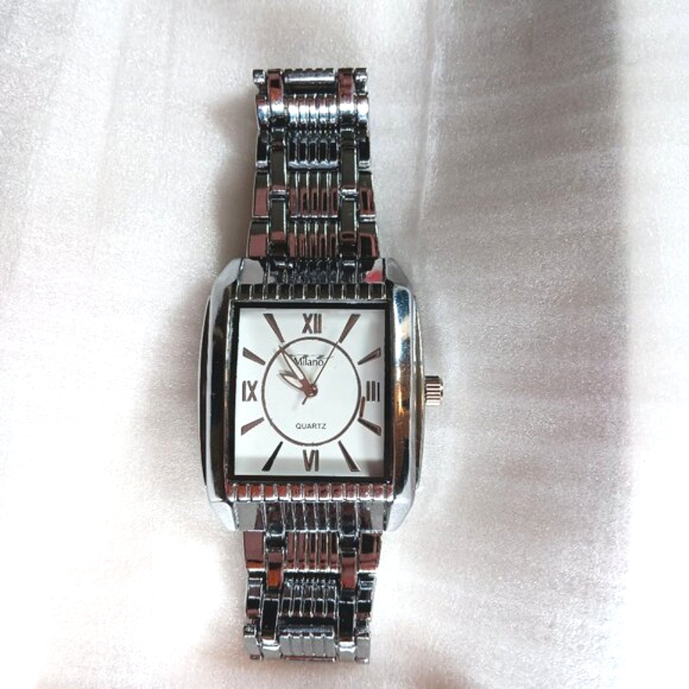 Milano Men's Silver Tone Metal Strap Watch